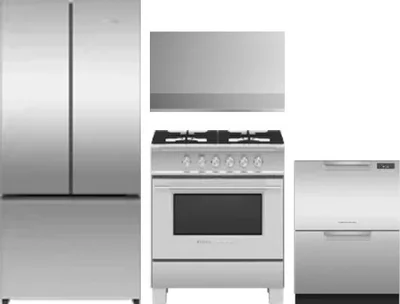 4 Piece Package Includes Refrigerator, Range, Hood And Dishwasher